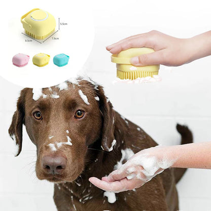 Silikon-Bade-Massagehandschuhe für Hunde, Bürste, Haustier-Katzen-Badezimmerreinigungswerkzeug, Kammbürste für Hunde, kann Shampoo einfüllen, Hundepflegezubehör