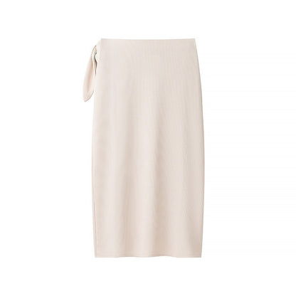 Women's Fashion Simple And Versatile Side-tie Mid-length Skirt