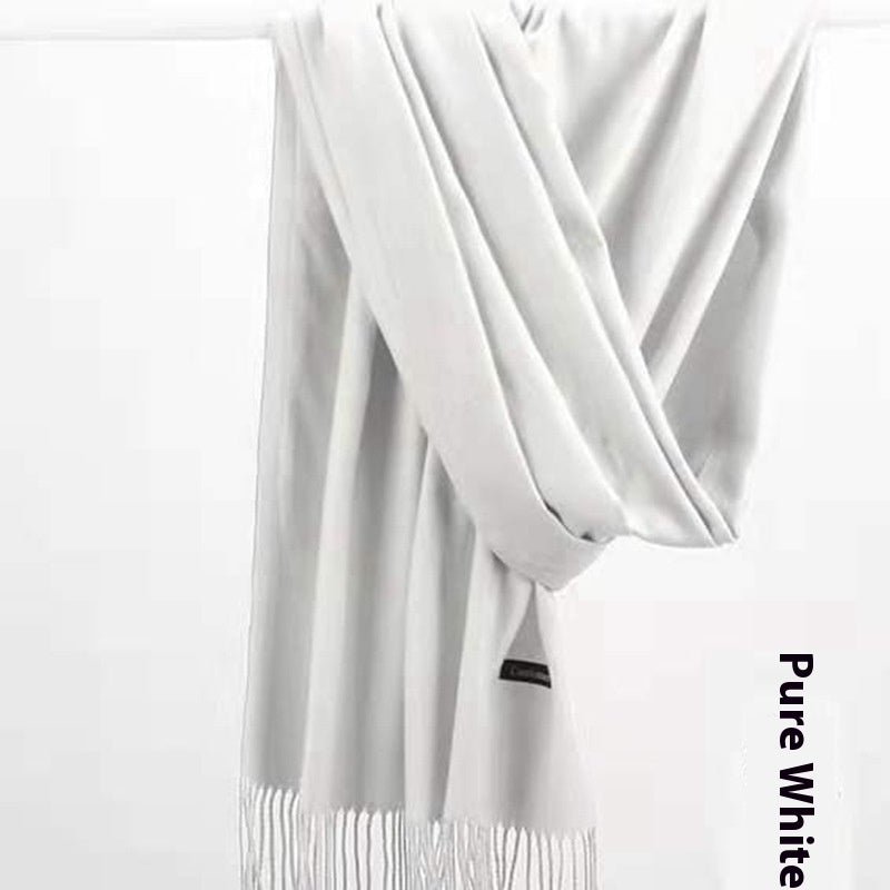 Einfarbiger, wärmender Schal, vielseitig kombinierbarer Kaschmirschal