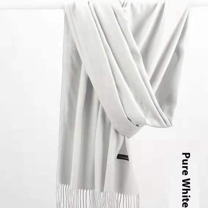 Einfarbiger, wärmender Schal, vielseitig kombinierbarer Kaschmirschal