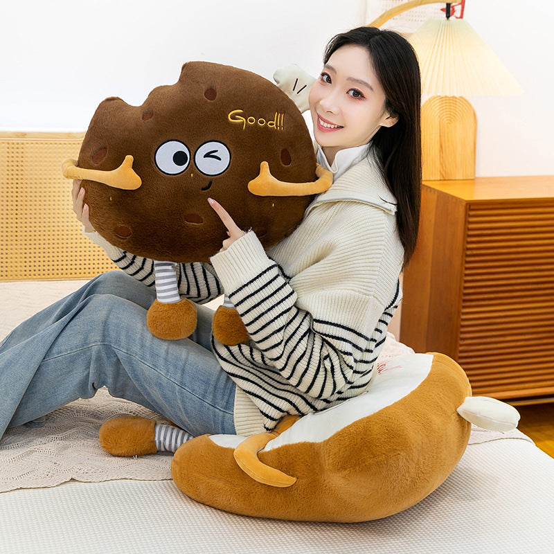 Großes Lendenkissen, Schlafkissen, Plüsch-Toast-Spielzeug