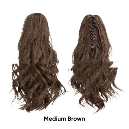 Birnenförmiger Haarknoten, hoher Pferdeschwanz aus Kunstfasern