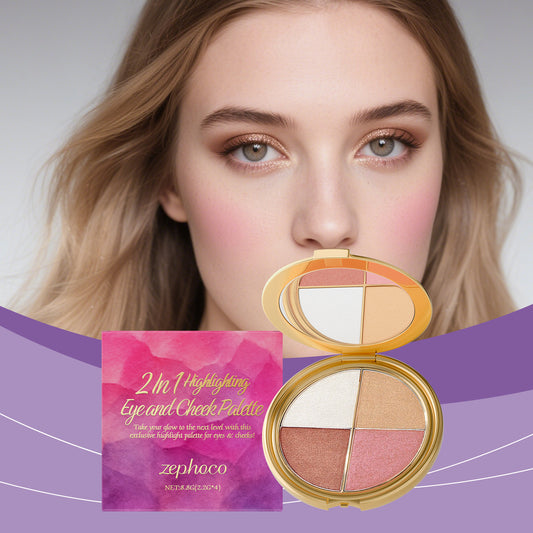 Alltagstaugliche, tragbare Mehrzweck-Make-up-Palette mit natürlichen Inhaltsstoffen für Augen und Wangen