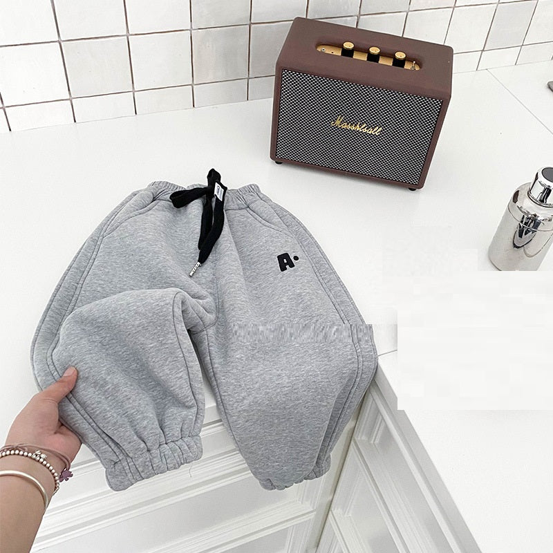 Modische Plüsch-Jogginghosen für Kinder, Jungen und Mädchen