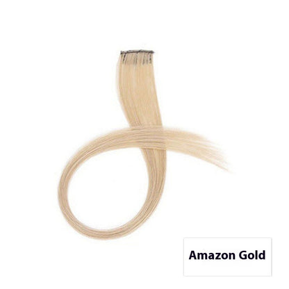 Buntes Haar, hängende Ohren, gefärbte Perücke, Haarverlängerung, farbige Streifen, angesagte Farben