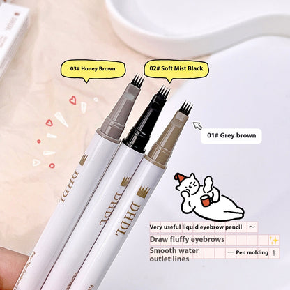 DHDL Vier-Gabel-Augenbrauenstift, wasserfest, schweißresistent, langanhaltend, wischfest