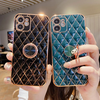 Handyhülle mit Ringhalter aus galvanisiertem Lammleder