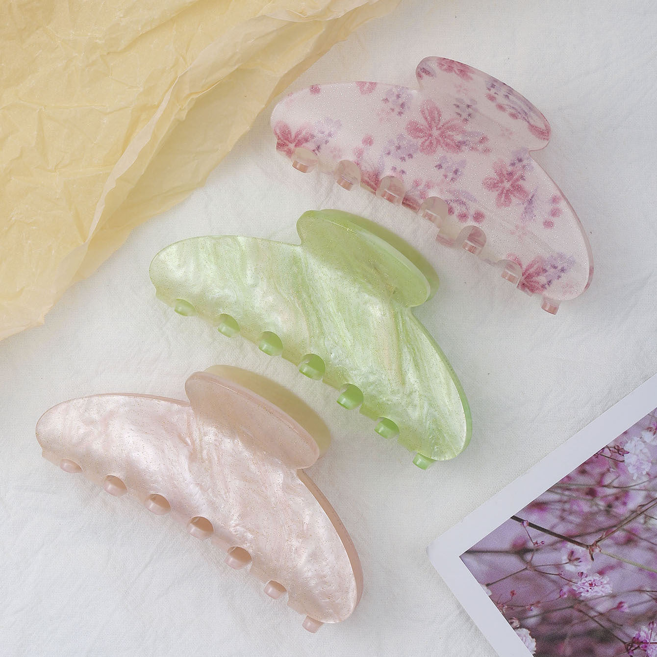 Haarspange „Sternenhimmel“ aus Acryl, mehrfarbig