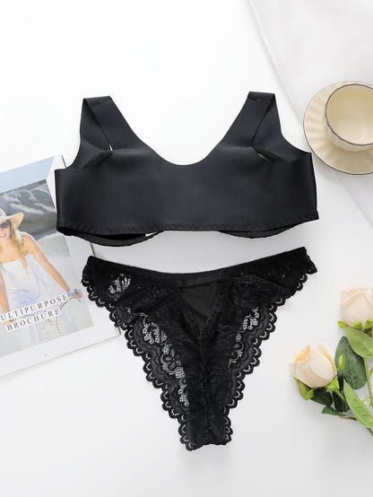 Damen-Dessous-Set, Frontverschluss, bequemer Push-up-BH für Damen 