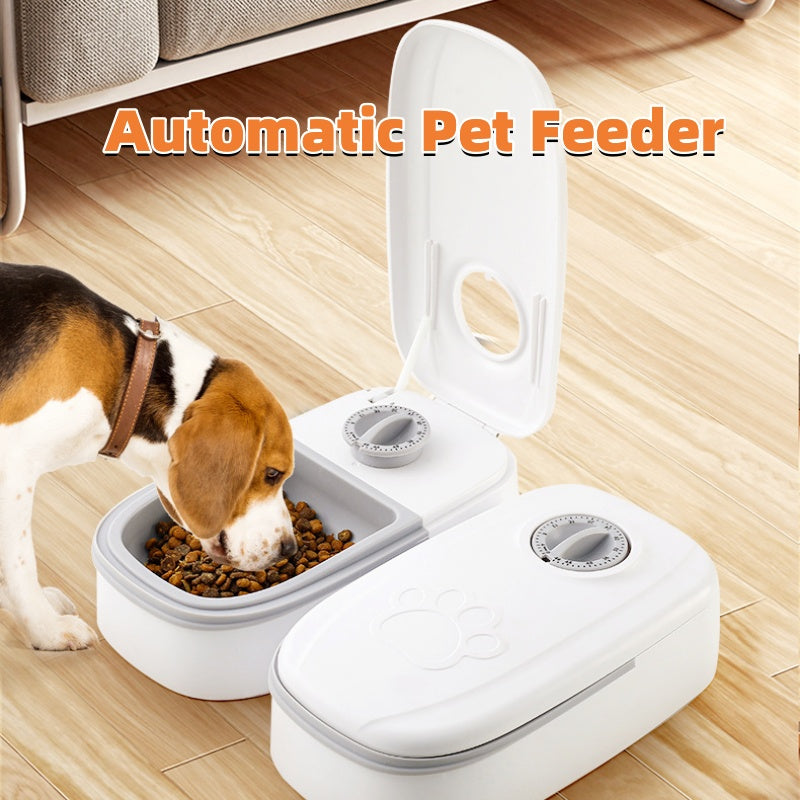 Automatischer Futterautomat für Haustiere, intelligenter Futterspender für Katzen und Hunde, Timer, Edelstahlnapf, automatische Fütterung von Hunden und Katzen, Haustierbedarf