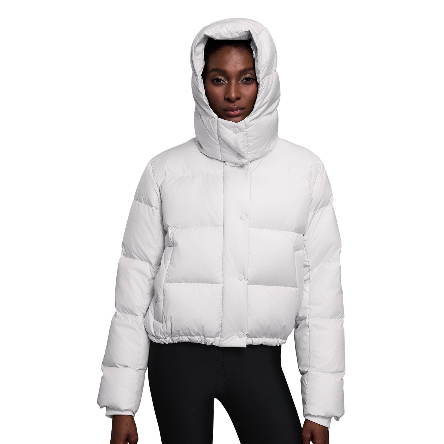 Neuer Wintermantel für Damen mit 90 % weißen Entendaunen, abnehmbarer Kapuze, dick, warm und locker geschnitten