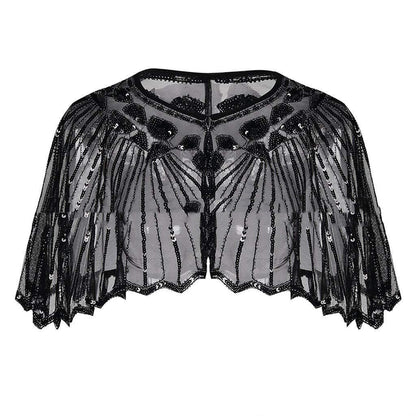 Mesh With Sequins Short Cape Evening Dress Party Dinner Cheongsam Outerwear Cross-border