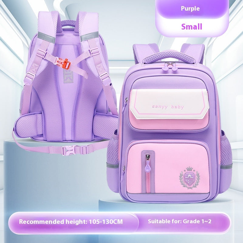 Kinderrucksack mit Rückenprotektor und wasserabweisendem, großem Fassungsvermögen aus Oxford-Gewebe 