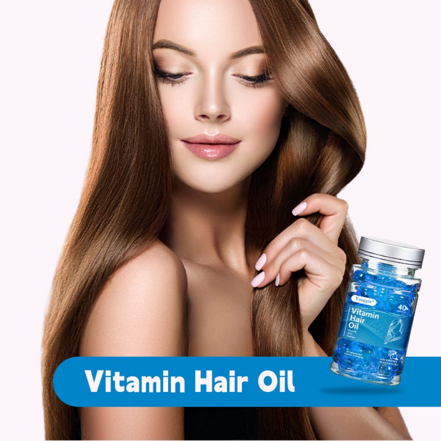 Organic Hair Growth Oil Keratin Treatment Serum Vitamin A C E Moisturizing Hair Care Serum Treatment Hair Capsule Serum