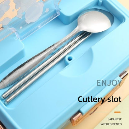 Student Lunch Box Separated Lunch Microwaveable Heating