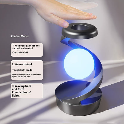 Drehbare Mond-Schreibtischlampe mit kabelloser Handy-Ladefunktion und Sensorsteuerung, dekorative Tischlampe, kleine Nachtlampe, Heimdekoration