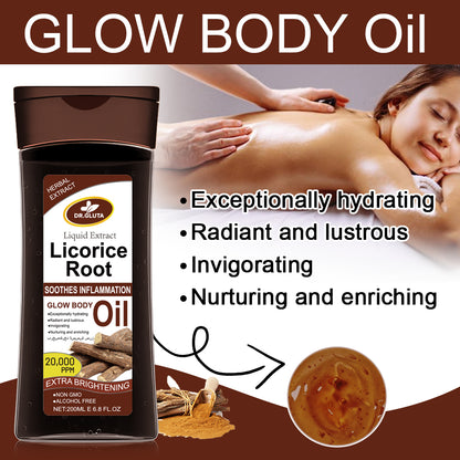 Süßholzwurzelöl, Kräuterextrakt, flüssiger Extrakt, aufhellendes Körperöl, extra aufhellende Hautpflege, 200 ml 