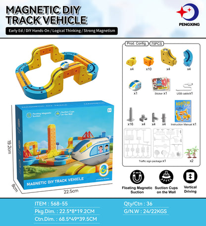 Childrens Electric Magnetic Levitation Track Building Toy