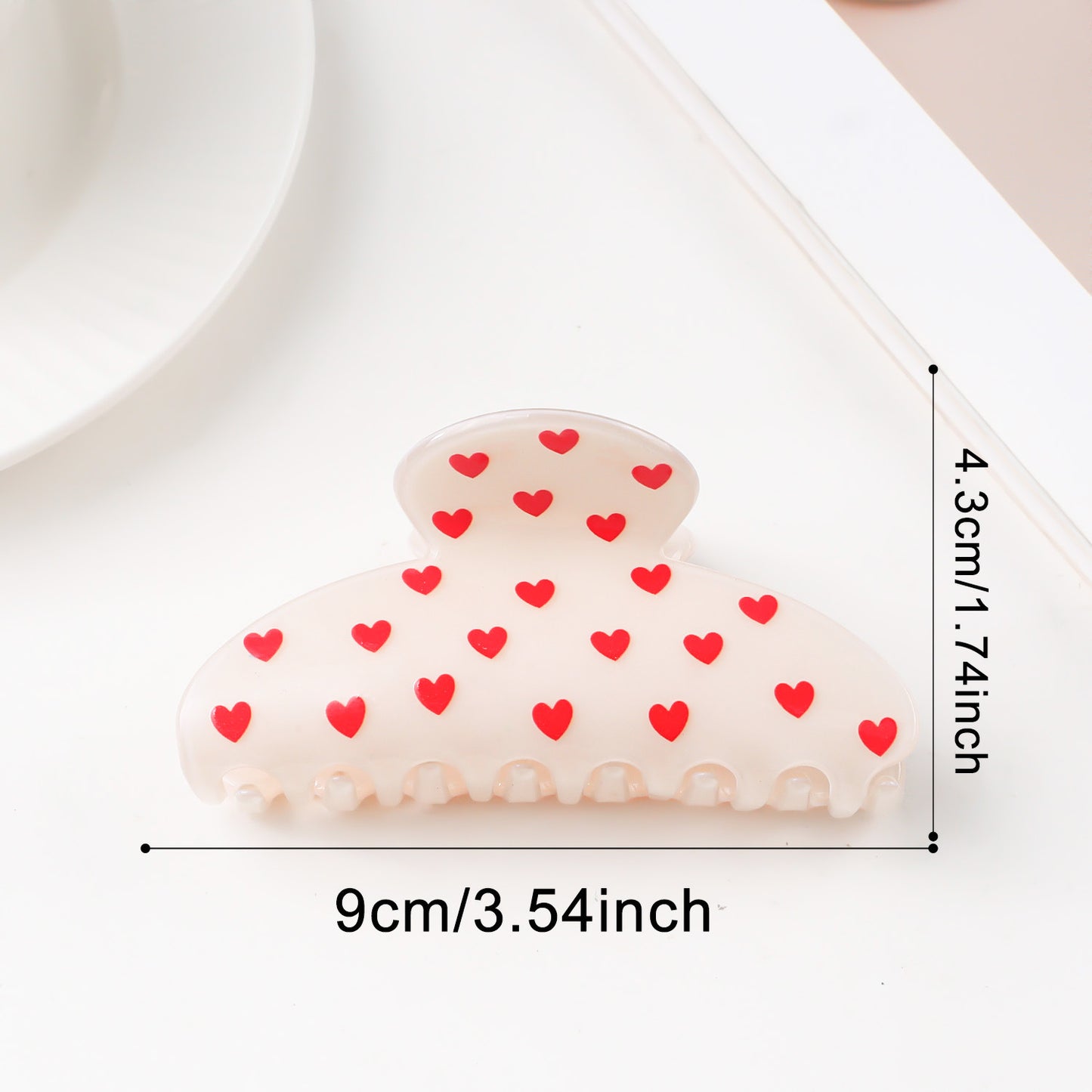 Herzförmiger, vielseitiger Haarclip mit Hai-Motiv zum Valentinstag