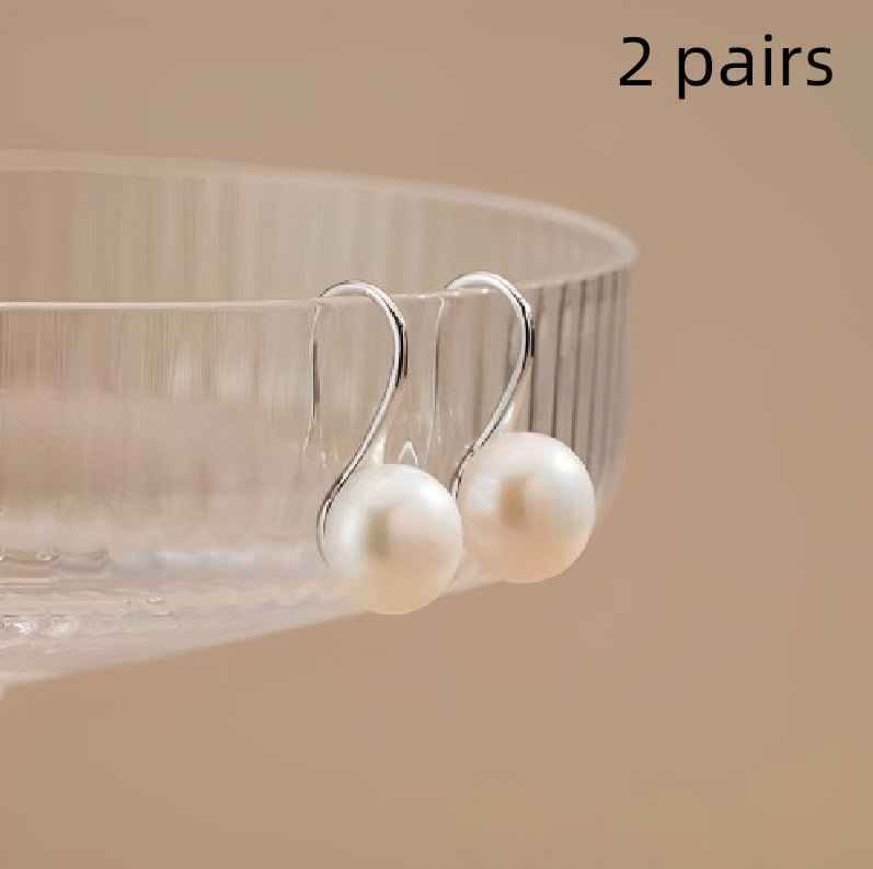 Silberne Perlenohrringe für Damen