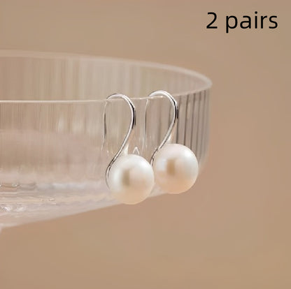 Silberne Perlenohrringe für Damen
