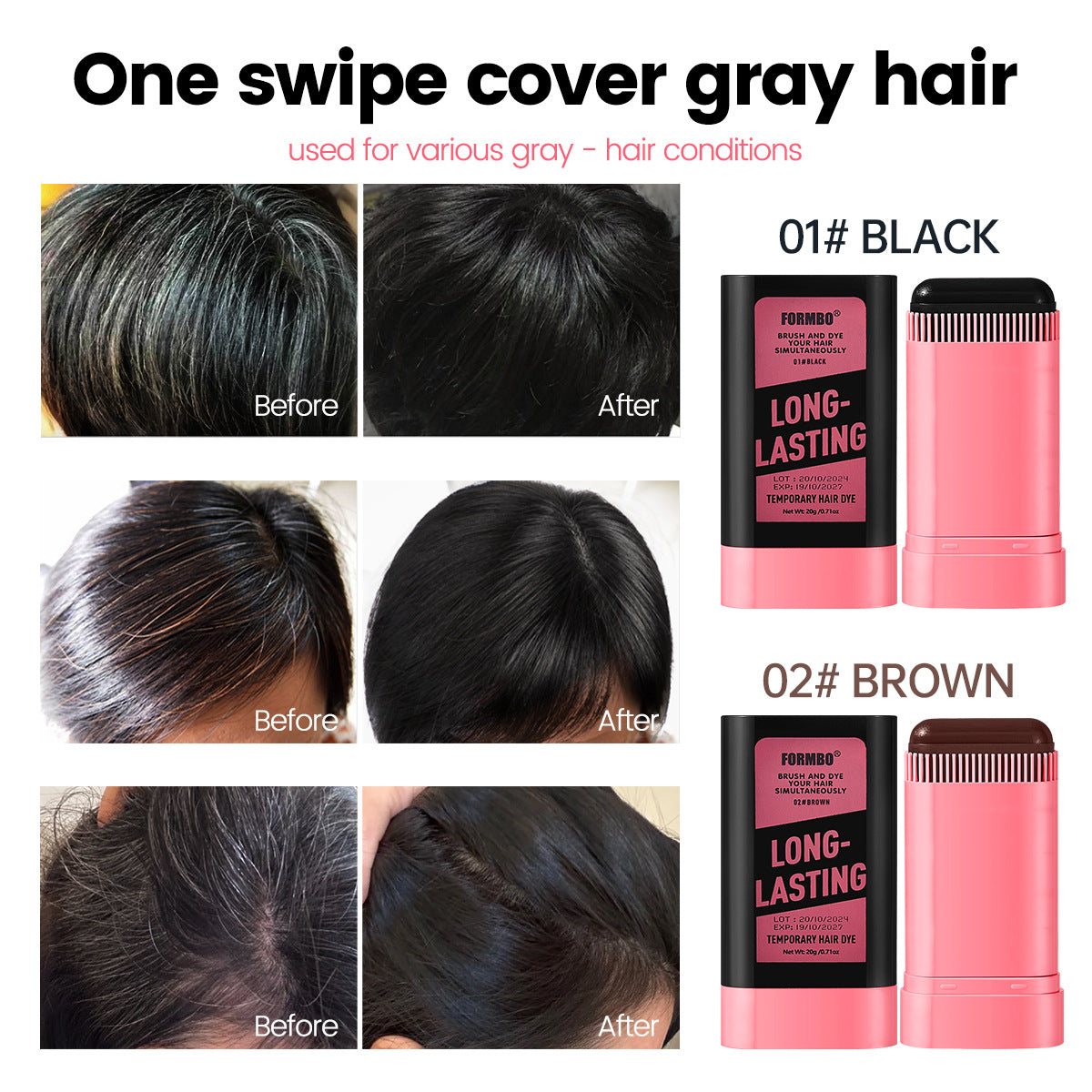 Einweg-Haarstäbchen zum Abdecken grauer Haare