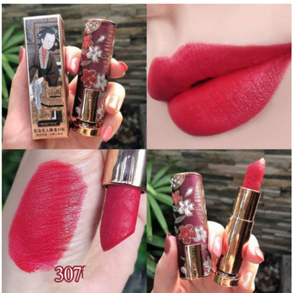 Lippenstift-Set im chinesischen Stil mit geschnitzten Motiven, matt, feuchtigkeitsspendend