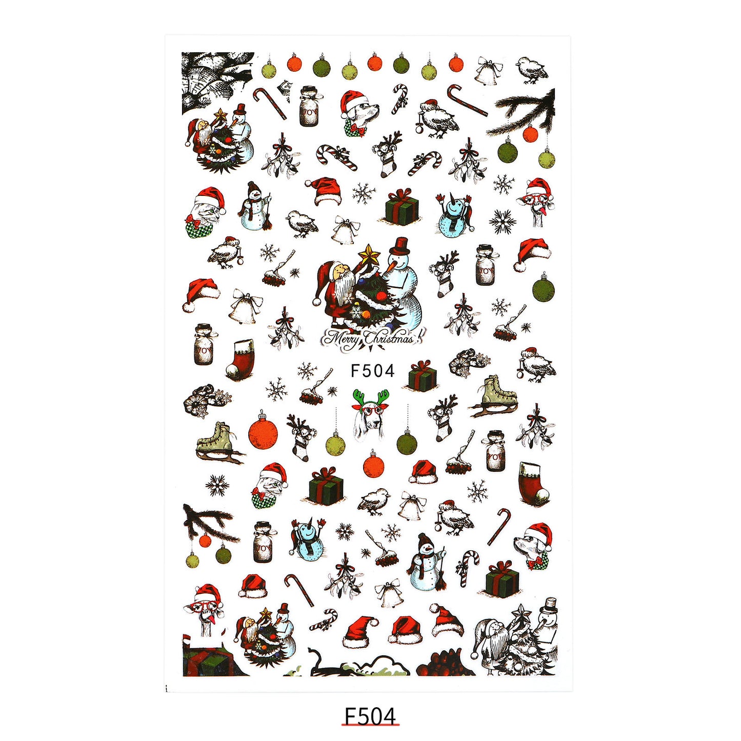 Neuer Nagelaufkleber Weihnachtsmann Aufkleber Riemen Klebstoff