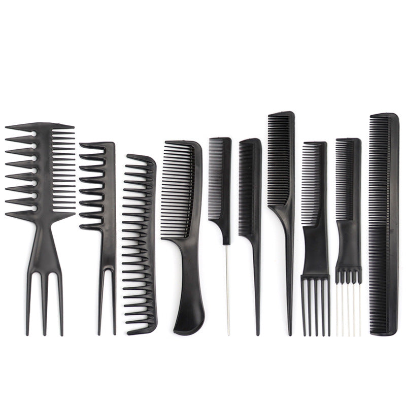10-piece Set Hairdressing Comb Suit Barber Shop Styling Comb Makeup Comb For Hair Salon