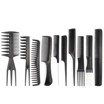 10-piece Set Hairdressing Comb Suit Barber Shop Styling Comb Makeup Comb For Hair Salon