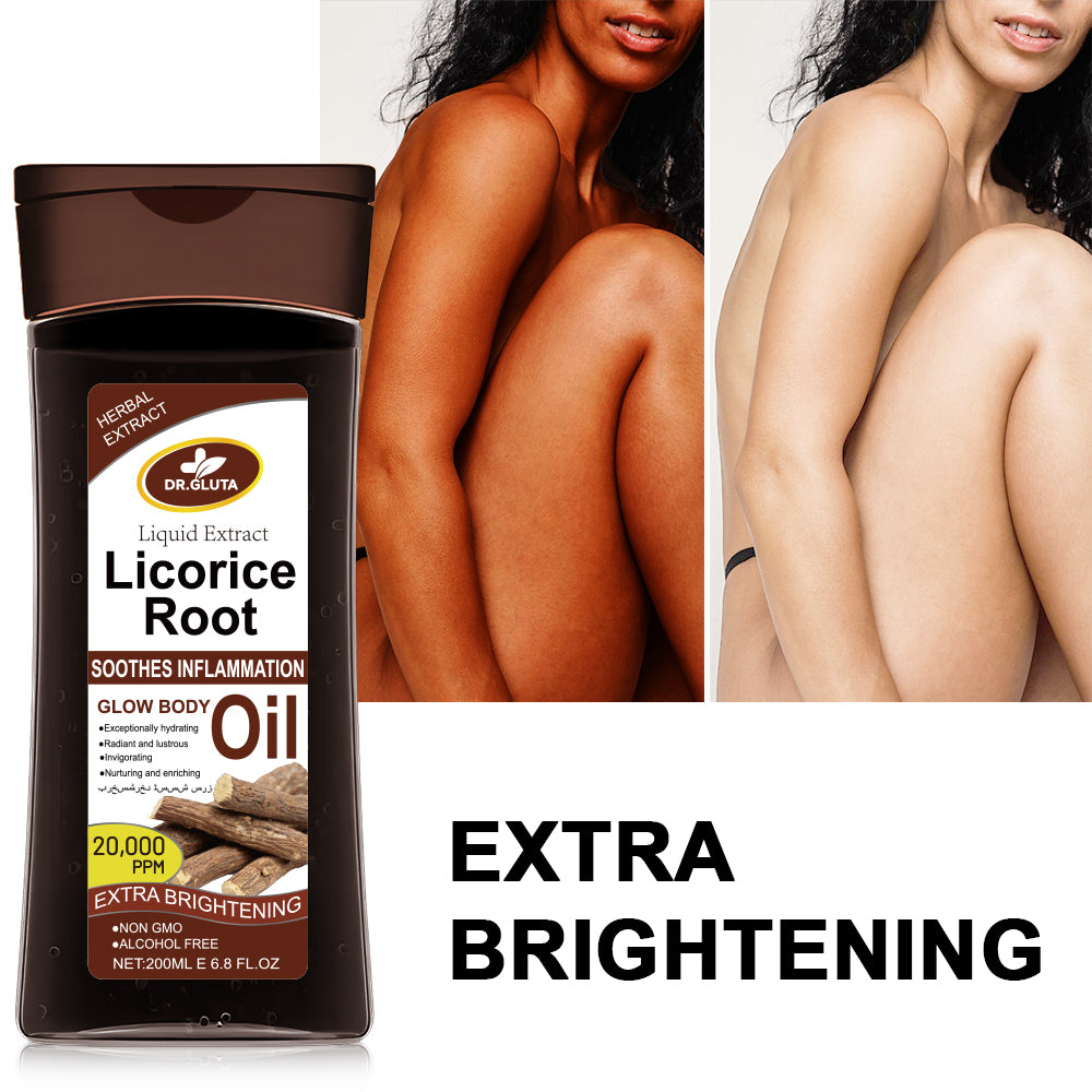 Süßholzwurzelöl, Kräuterextrakt, flüssiger Extrakt, aufhellendes Körperöl, extra aufhellende Hautpflege, 200 ml 