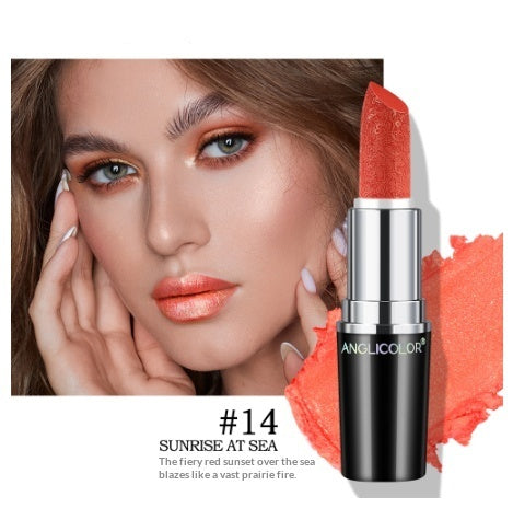 Nicht verblassender, nicht klebender Lippenstift mit lang anhaltendem Perlglanz