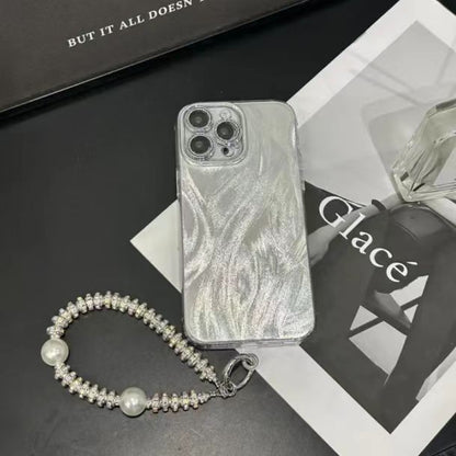 Einfache Handyhülle aus Garn mit Glitzer-Linsenschutz