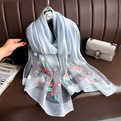 Elegant All-match Embroidered Summer Sunscreen Scarf