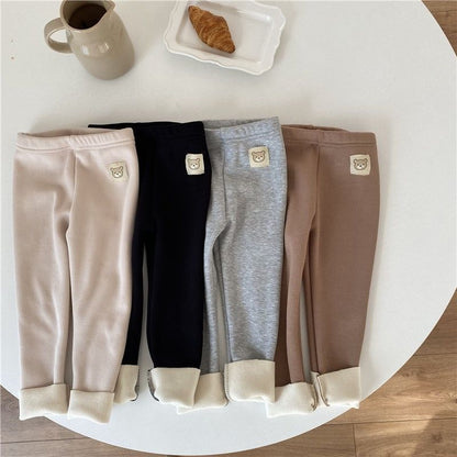 Modische, einlagige Leggings für Mädchen mit Fleece-Futter, die zu jedem Outfit passen
