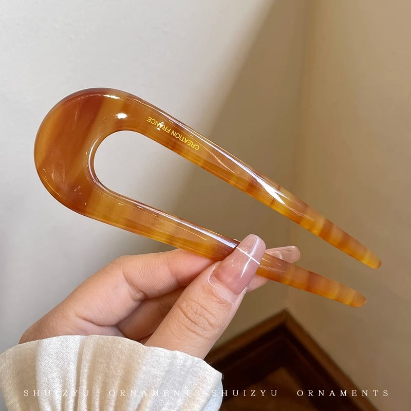 U-förmige Haarnadel, Haaraccessoires für Damen-Duttfrisuren