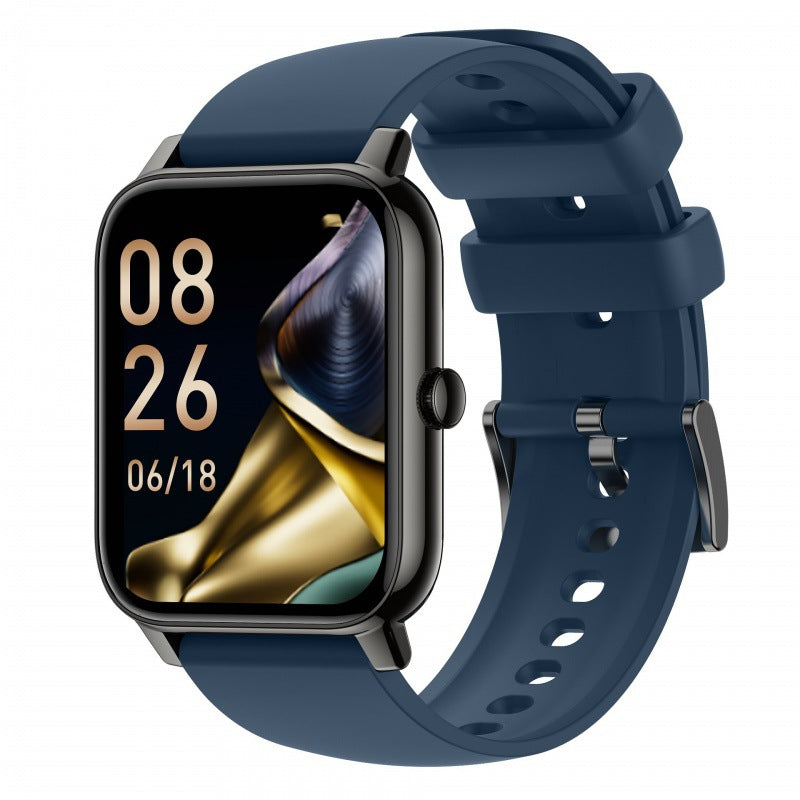 Smartwatch P90 mit neuem 185-mm-Quadrat-Display, Bluetooth-Anruffunktion, Benachrichtigungen, Atemtraining, Herzfrequenzmessung und Schlafüberwachung