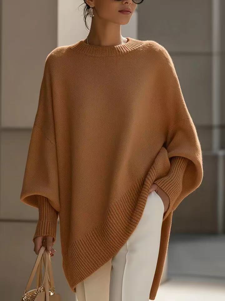 Dicker, lockerer Damen-Strickpullover mit Rundhalsausschnitt, vielseitig kombinierbar