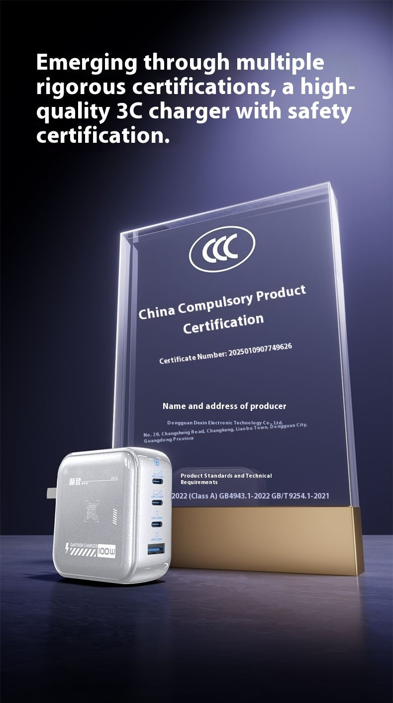 Galliumnitrid-Ladegerät mit Mehrfachanschluss und PD-Schnellladefunktion