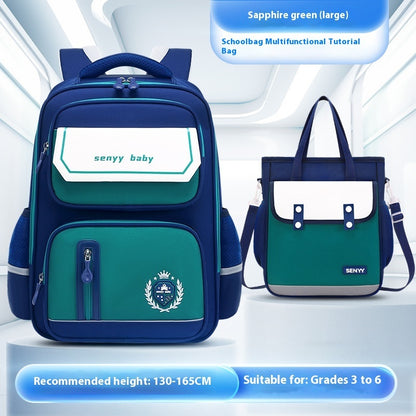 Kinderrucksack mit Rückenprotektor und wasserabweisendem, großem Fassungsvermögen aus Oxford-Gewebe 