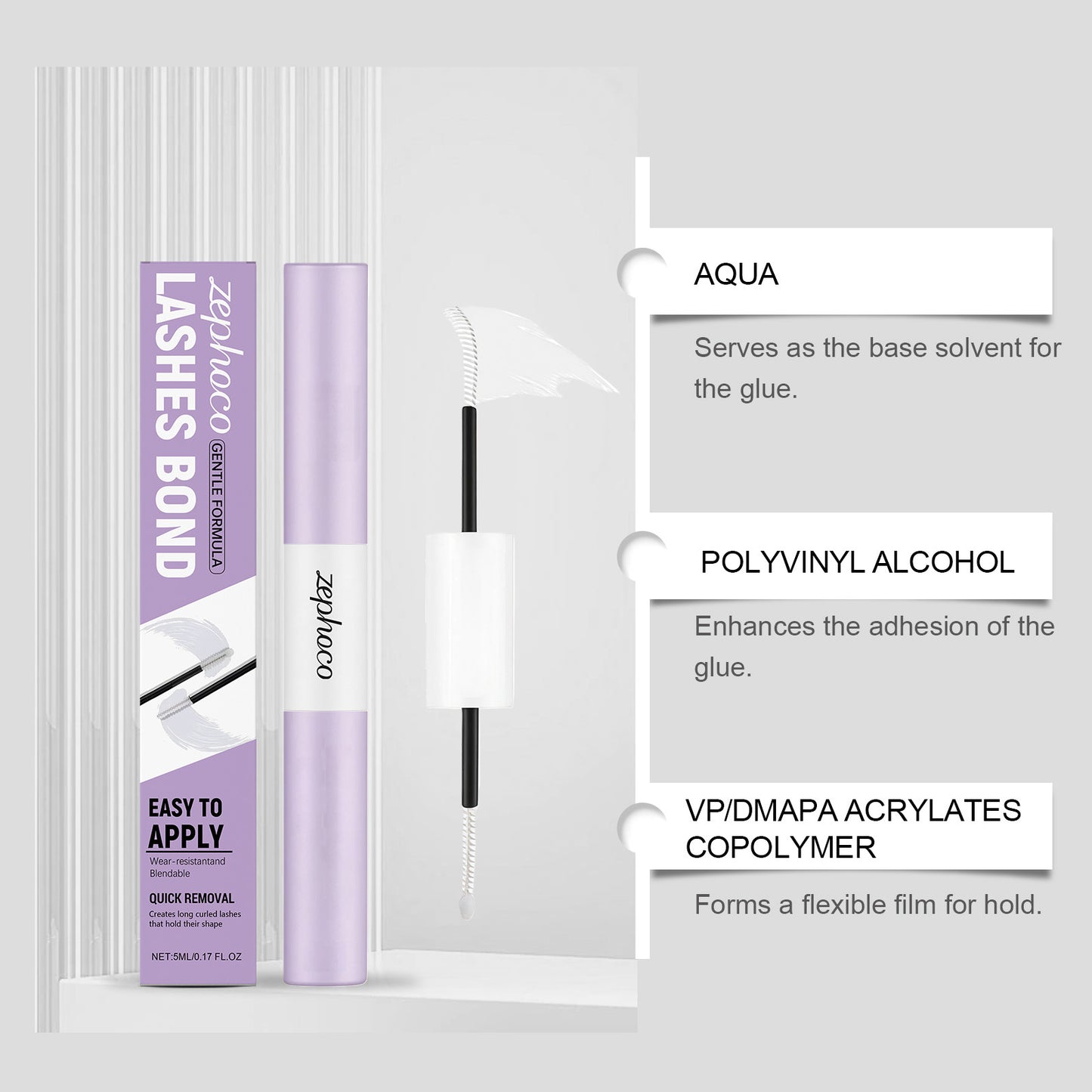 Sanfte, langanhaltende Mascara mit natürlichem Look