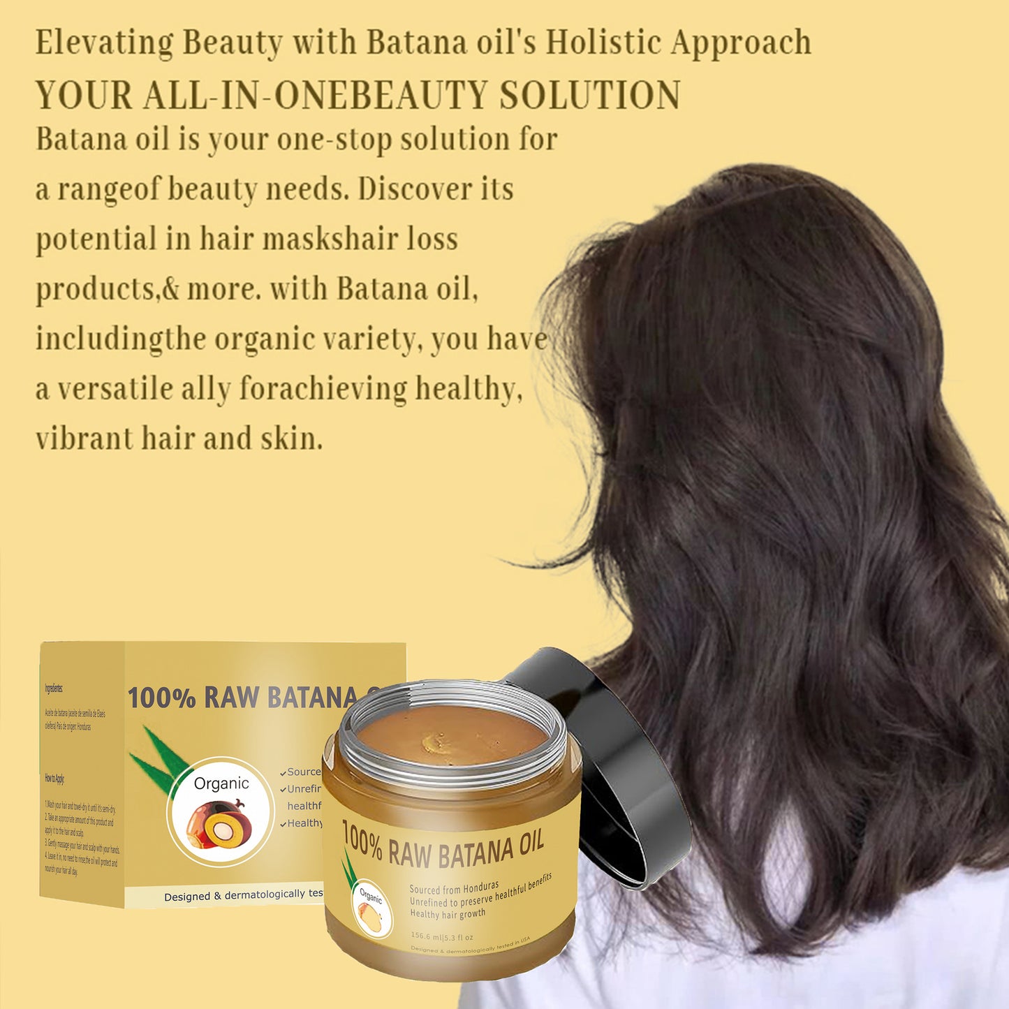 Batana-Öl-Haarmaske – Glättend, Feuchtigkeitsspendend und Pflegend