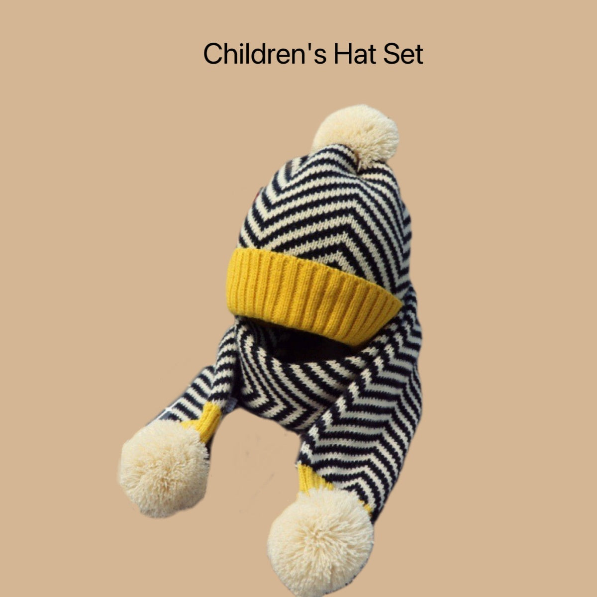 Zweiteiliges Kinder-Set aus Mütze und Schal, gestrickt, fleecegefüttert, für Jungen