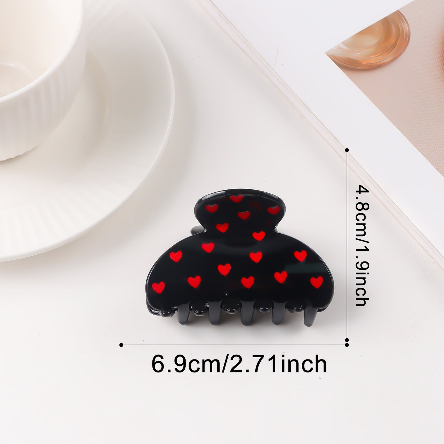 Herzförmiger, vielseitiger Haarclip mit Hai-Motiv zum Valentinstag