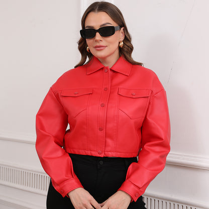 Damen-Kurzjacke mit langen Ärmeln, einreihig, europäisch und amerikanisch