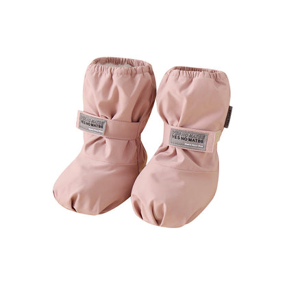 Wasserdichte Kinder-Baumwollschuhe, grenzüberschreitend europäisch und amerikanisch, Winterschuhe für Babys und Kleinkinder, Knöchelsocken, Zwei-in-Eins-Samtschuhe, Kinderschuhe