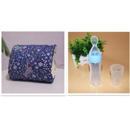 Verstellbares Stillkissen aus Baumwolle für Babys, waschbar, ideal zum Stillen.