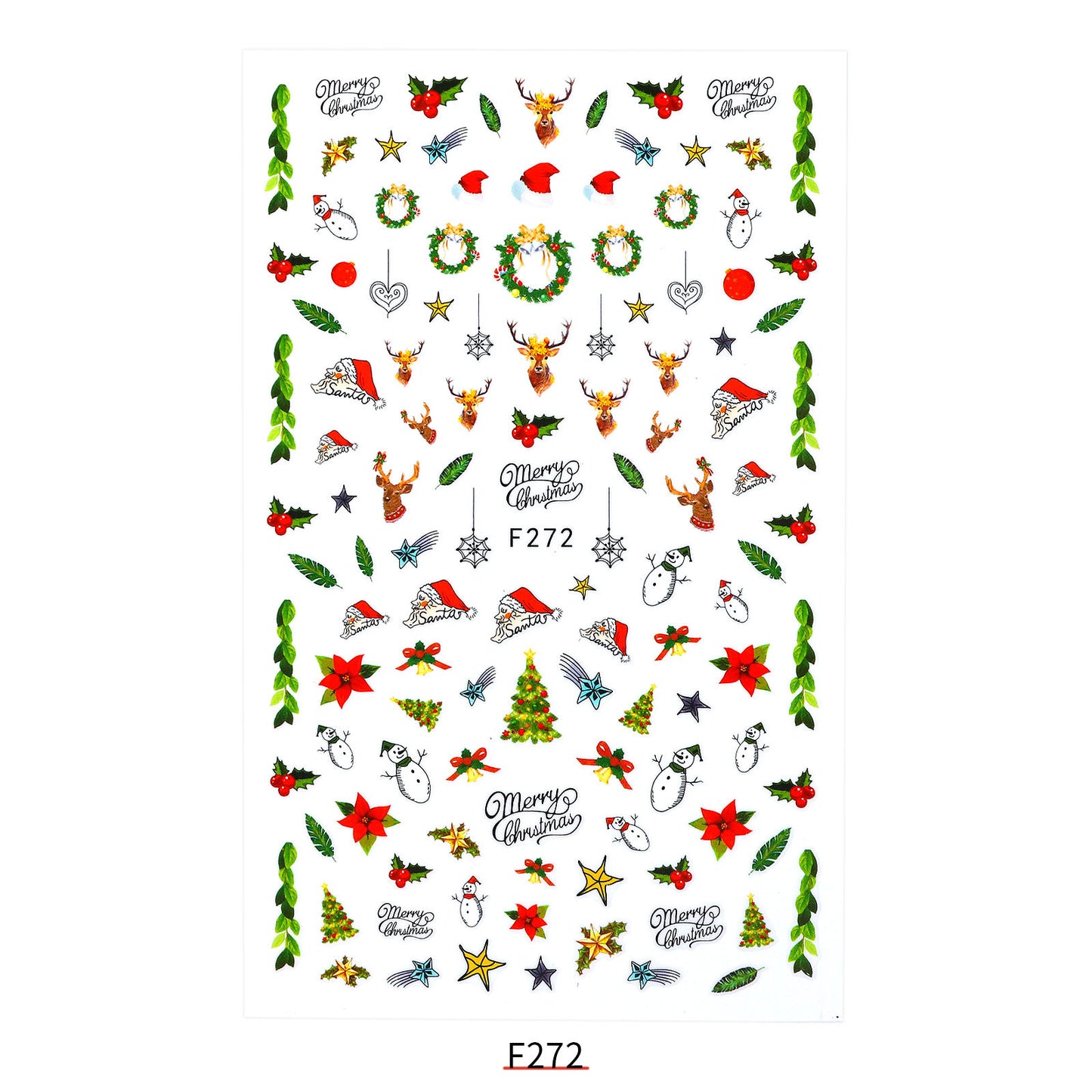 Neuer Nagelaufkleber Weihnachtsmann Aufkleber Riemen Klebstoff