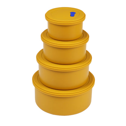 Silicone Bowl Fresh-keeping Lunch Box Microwave Oven Heating Portable Round Sealed With Lid