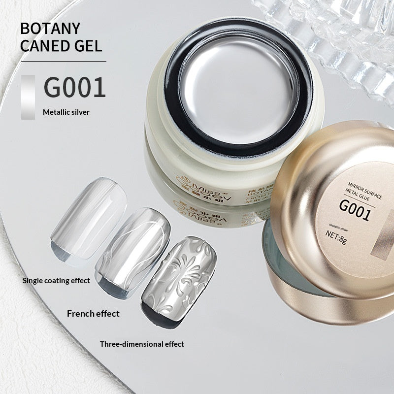 Flüssiger, spiegelnder Metallic-Gel-Nagellack im japanischen Stil